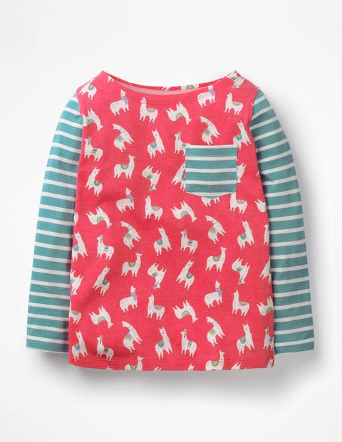 Hotchpotch Pocket T-Shirt - Pink Berry Llamas Hotchpotch Pocket T-Shirt - Pink Berry Llamas