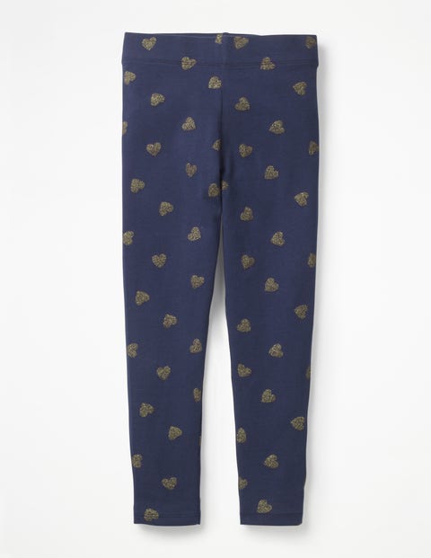 Fun Leggings - School Navy/Gold Glitter Heart Fun Leggings - School Navy/Gold Glitter Heart