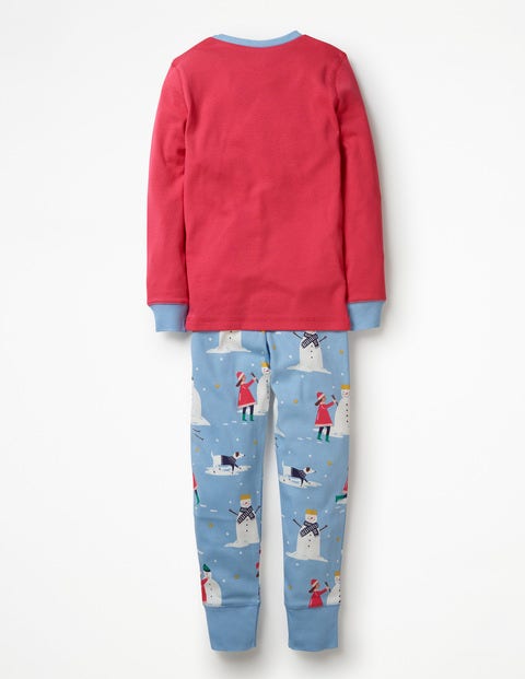 Cosy Long Johns Pajamas - Boathouse Blue Snow Day Cosy Long Johns Pajamas - Boathouse Blue Snow Day