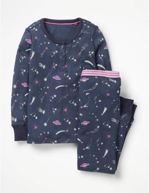 Henley Pajama Set - Navy Marl Galaxy Henley Pajama Set - Navy Marl Galaxy