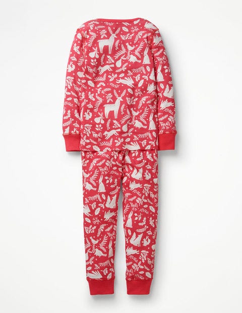 Henley Pajama Set - Pink Berry Woodblock Henley Pajama Set - Pink Berry Woodblock