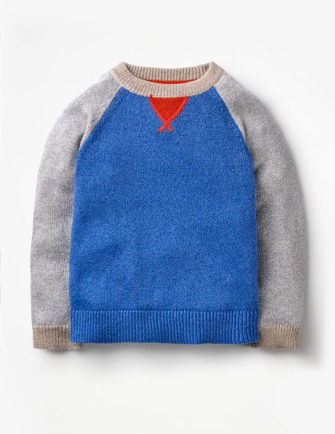 Colourful Raglan Jumper - Cobalt Blue Colourful Raglan Jumper - Cobalt Blue