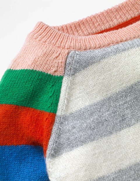 Colourful Raglan Jumper - Grey Marl/Ecru Colourful Raglan Jumper - Grey Marl/Ecru