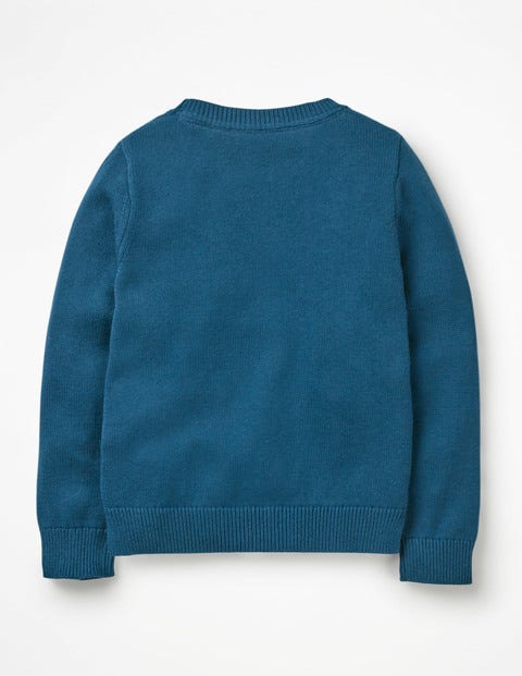 Knitted Character Jumper - Drummer Blue Reindeer Knitted Character Jumper - Drummer Blue Reindeer