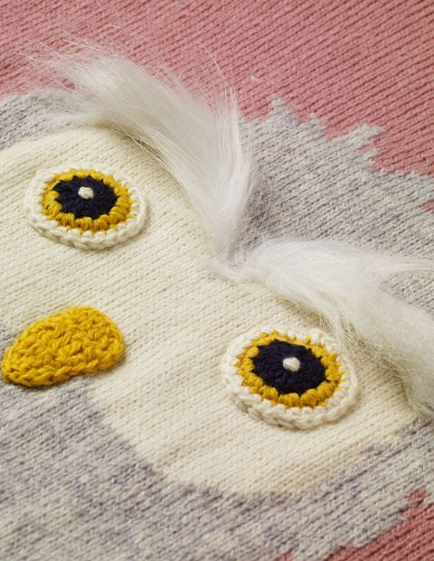 Knitted Character Sweater - Vintage Pink Owl Knitted Character Sweater - Vintage Pink Owl