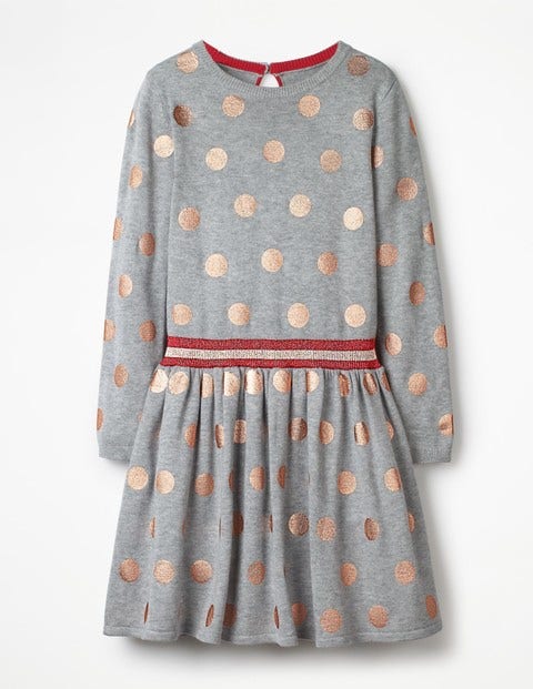 Foil Spot Knitted Dress - Grey Marl Foil Spots Foil Spot Knitted Dress - Grey Marl Foil Spots