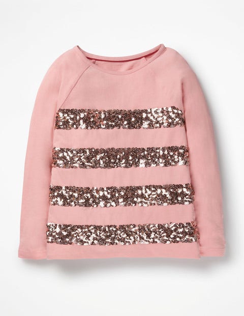 Sequin Stripe T-Shirt - Vintage Pink Sequin Stripe T-Shirt - Vintage Pink