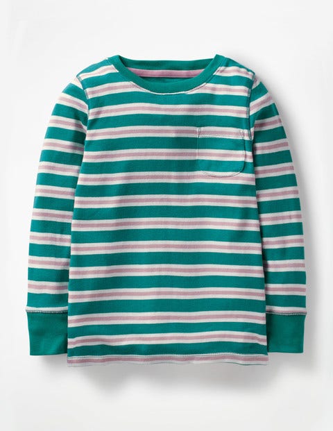 Everyday Stripe T-Shirt - Drake Green/Pink Everyday Stripe T-Shirt - Drake Green/Pink