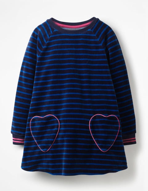 Velour Heart Pocket Tunic - School Navy/Cobalt Velour Heart Pocket Tunic - School Navy/Cobalt