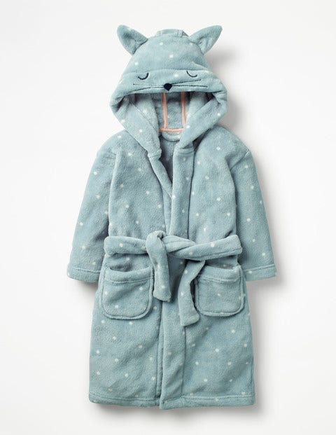 Novelty Dressing Gown - Ice Blue Spot Cat Novelty Dressing Gown - Ice Blue Spot Cat