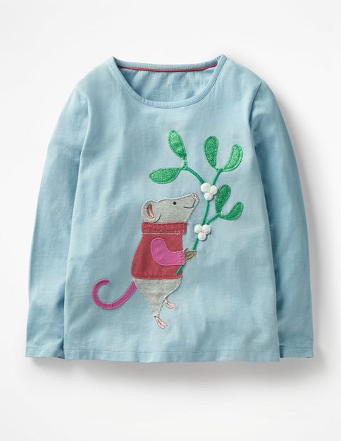 Festive Animals T-Shirt - Boathouse Blue Mouse Festive Animals T-Shirt - Boathouse Blue Mouse