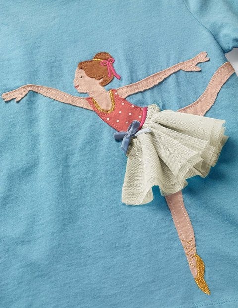 Big Appliqué T-Shirt - Delphinium Blue Ballerina Big Appliqué T-Shirt - Delphinium Blue Ballerina