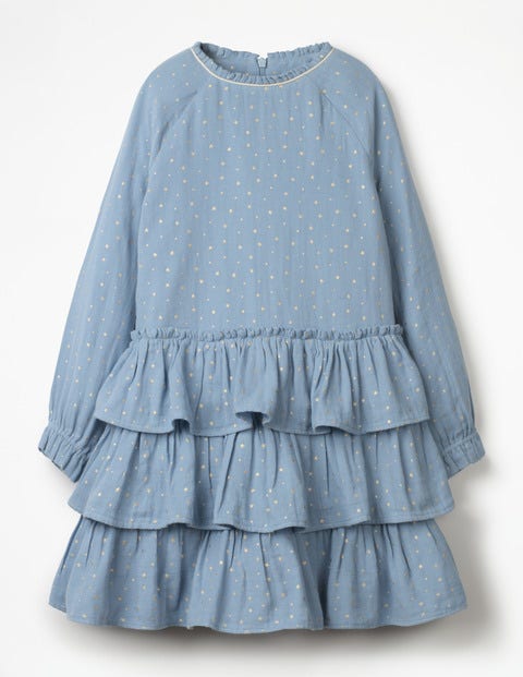 Ruffle Tiered Dress - Boathouse Blue Ruffle Tiered Dress - Boathouse Blue
