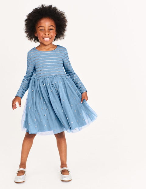 Sparkly Spot Party Dress - Boathouse Blue Sparkly Spot Party Dress - Boathouse Blue