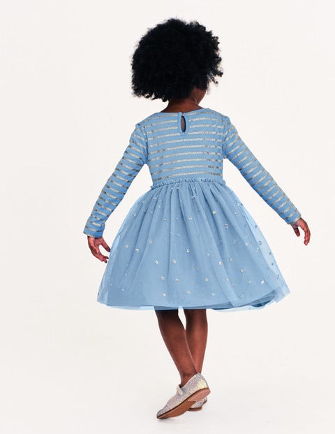 Sparkly Spot Party Dress - Boathouse Blue Sparkly Spot Party Dress - Boathouse Blue