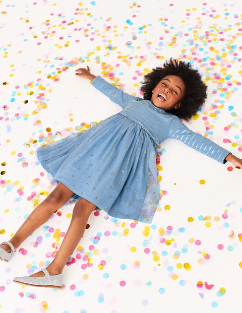 Sparkly Spot Party Dress - Boathouse Blue Sparkly Spot Party Dress - Boathouse Blue