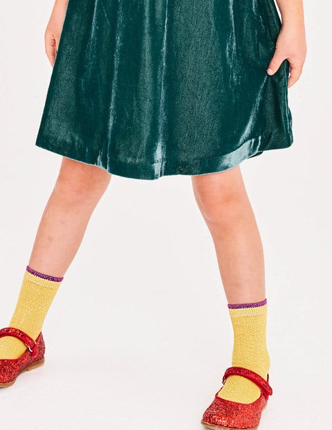 Velvet Space Embroidered Dress - Drake Green Velvet Space Embroidered Dress - Drake Green