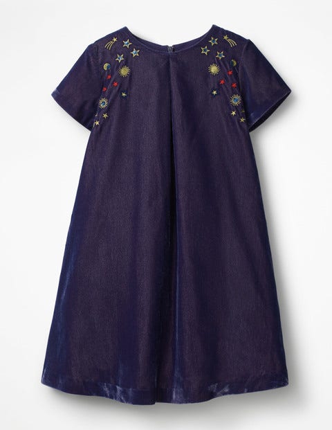Velvet Space Embroidered Dress - Winter Purple Velvet Space Embroidered Dress - Winter Purple