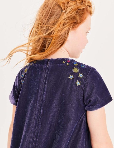 Velvet Space Embroidered Dress - Winter Purple Velvet Space Embroidered Dress - Winter Purple