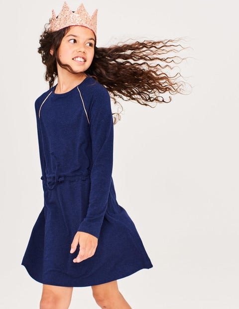 Tie-Waist Jersey Swing Dress - School Navy Tie-Waist Jersey Swing Dress - School Navy