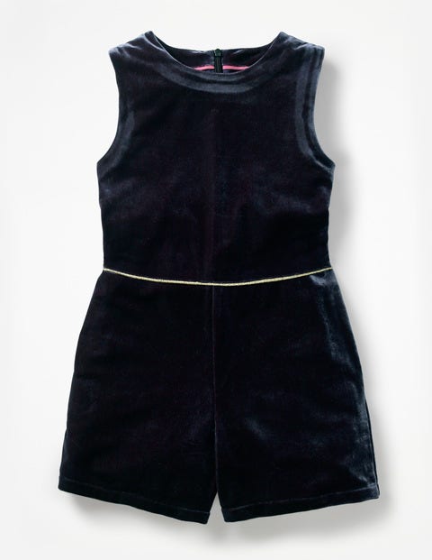 Velvet Playsuit - Whale Grey Velvet Playsuit - Whale Grey