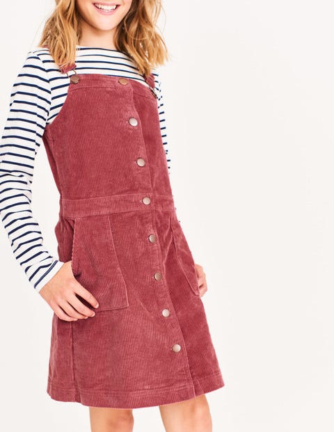 Jumbo Cord Pinafore Dress - Bramble Red Jumbo Cord Pinafore Dress - Bramble Red
