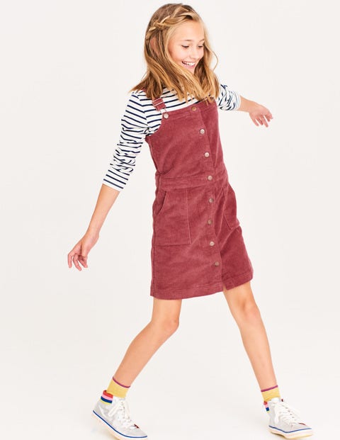 Jumbo Cord Pinafore Dress - Bramble Red Jumbo Cord Pinafore Dress - Bramble Red