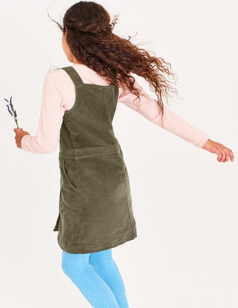 Jumbo Cord Pinafore Dress - Army Green Jumbo Cord Pinafore Dress - Army Green
