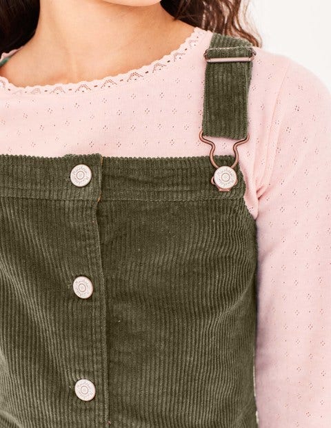 Jumbo Cord Pinafore Dress - Army Green Jumbo Cord Pinafore Dress - Army Green