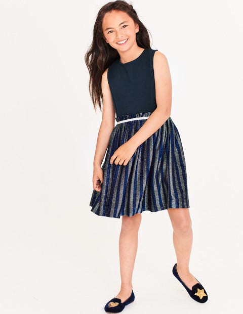 Lurex Stripe Party Dress - Cobalt Blue Lurex Stripe Party Dress - Cobalt Blue