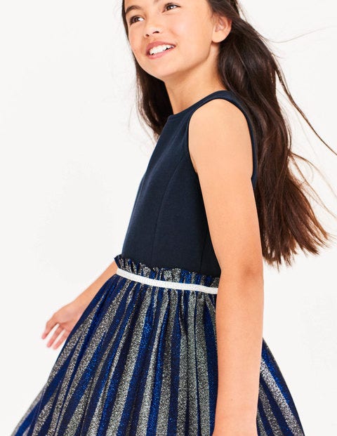 Lurex Stripe Party Dress - Cobalt Blue Lurex Stripe Party Dress - Cobalt Blue