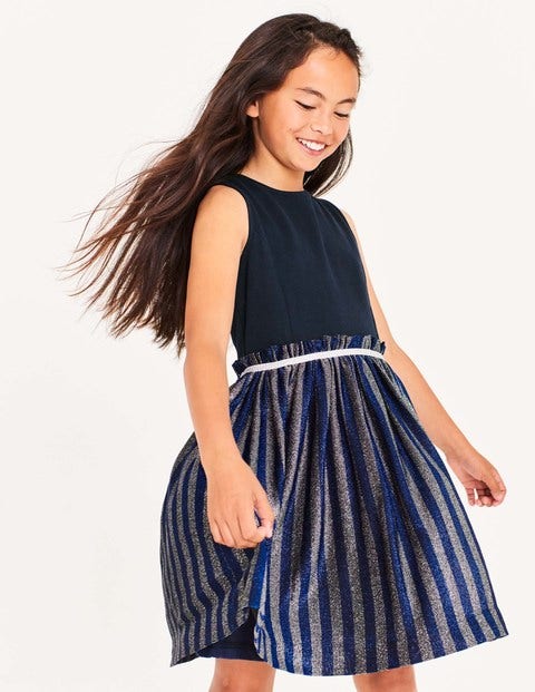 Lurex Stripe Party Dress - Cobalt Blue Lurex Stripe Party Dress - Cobalt Blue