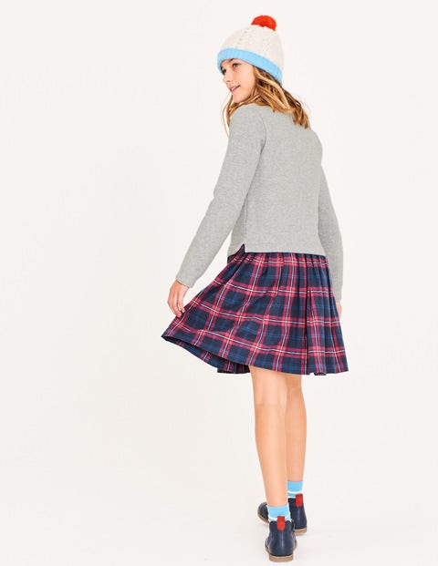 Jersey Woven Check Dress - Grey Marl Jersey Woven Check Dress - Grey Marl
