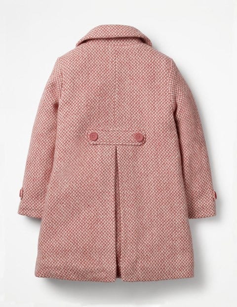 Wonderful Wool Coat - Pink Herringbone Cats Wonderful Wool Coat - Pink Herringbone Cats