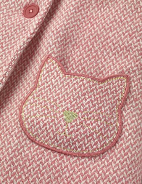 Wonderful Wool Coat - Pink Herringbone Cats Wonderful Wool Coat - Pink Herringbone Cats