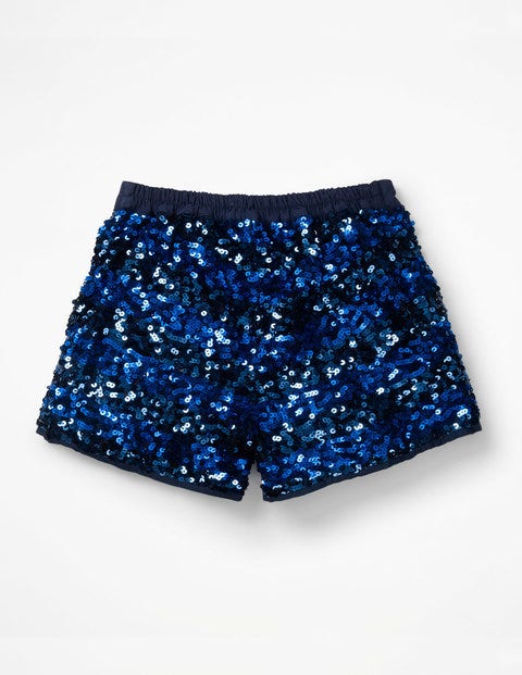 Sequin Shorts - Cobalt Blue Sequin Stripe Sequin Shorts - Cobalt Blue Sequin Stripe