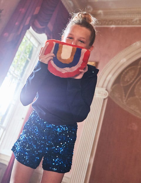 Sequin Shorts - Cobalt Blue Sequin Stripe Sequin Shorts - Cobalt Blue Sequin Stripe
