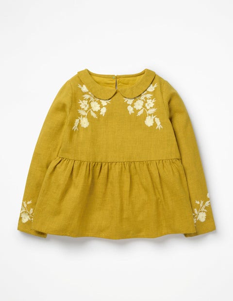 Embroidered Woven Top - Golden Glow Yellow Embroidered Woven Top - Golden Glow Yellow