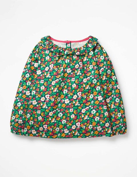 Frill Neck Woven Top - School Navy Vintage Bloom Frill Neck Woven Top - School Navy Vintage Bloom