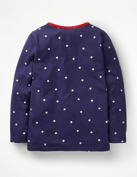Festive Friends T-Shirt - Prussian Blue/Ecru Spot Festive Friends T-Shirt - Prussian Blue/Ecru Spot