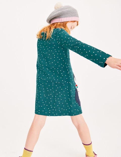 Spotty Animal Appliqué Dress - Drake Green Penguin Spotty Animal Appliqué Dress - Drake Green Penguin
