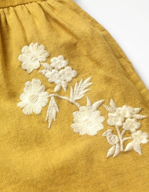Embroidered Tiered Dress - Golden Glow Yellow Embroidered Tiered Dress - Golden Glow Yellow