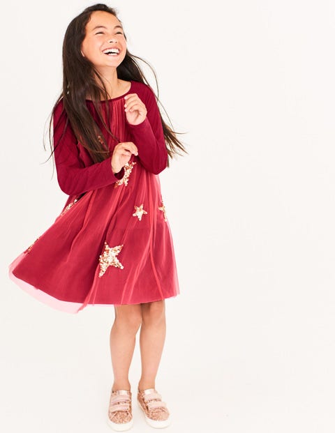 Sparkle Overlay Jersey Dress - Rosette Pink Sparkle Overlay Jersey Dress - Rosette Pink
