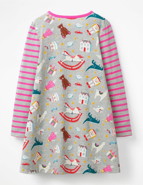 Jersey Swing Dress - Grey Marl Toy Box Jersey Swing Dress - Grey Marl Toy Box