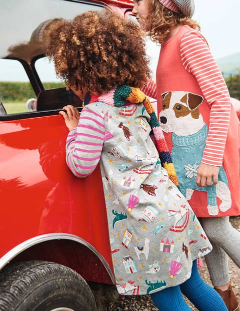 Jersey Swing Dress - Grey Marl Toy Box Jersey Swing Dress - Grey Marl Toy Box