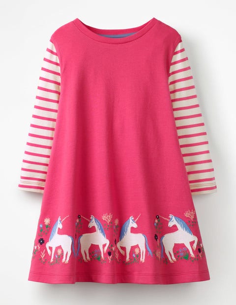 Unicorn Appliqué Tunic - Pop Pink Unicorns Unicorn Appliqué Tunic - Pop Pink Unicorns