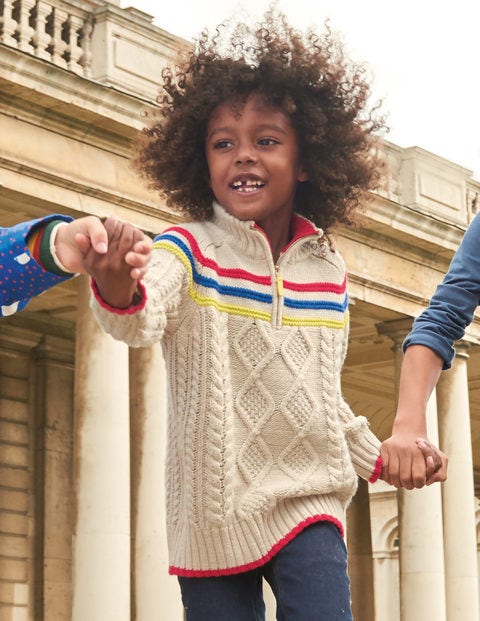 Pull Partiellement Zippé - Écru chiné Pull Partiellement Zippé - Écru chiné