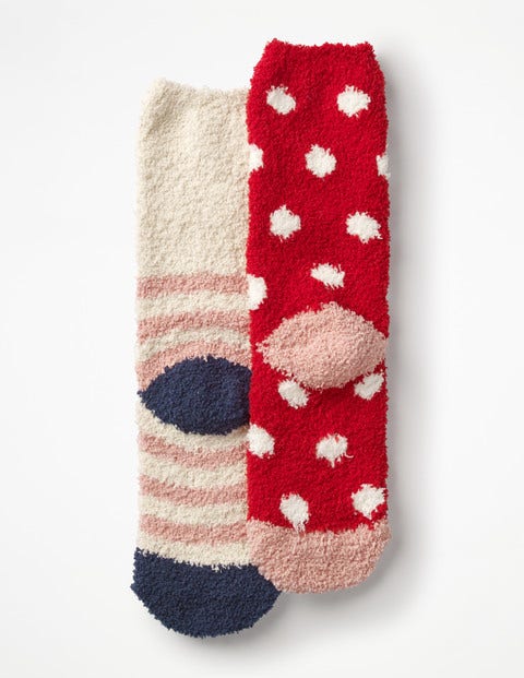 2 Pack Fluffy Socks - Polish Red 2 Pack Fluffy Socks - Polish Red