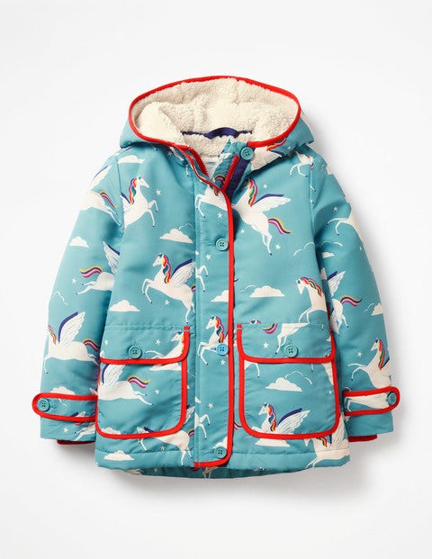 Sherpa-Lined Anorak - Blue Rainbow Unicorns Sherpa-Lined Anorak - Blue Rainbow Unicorns