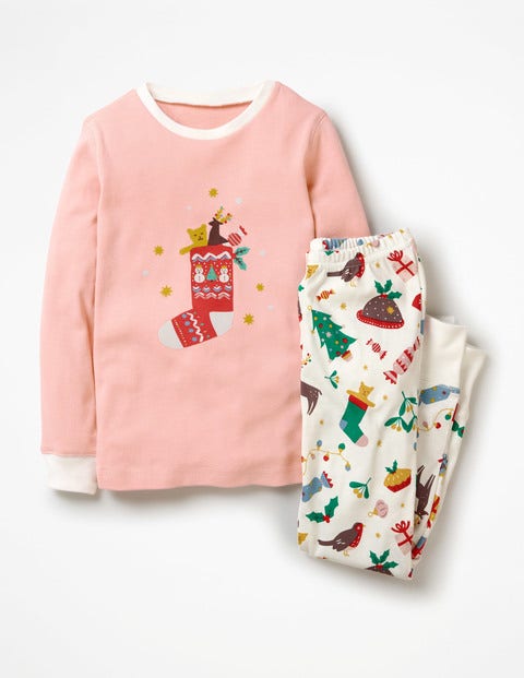 Pyjama Long Cosy - Motif Festive Fun ivoire Pyjama Long Cosy - Motif Festive Fun ivoire